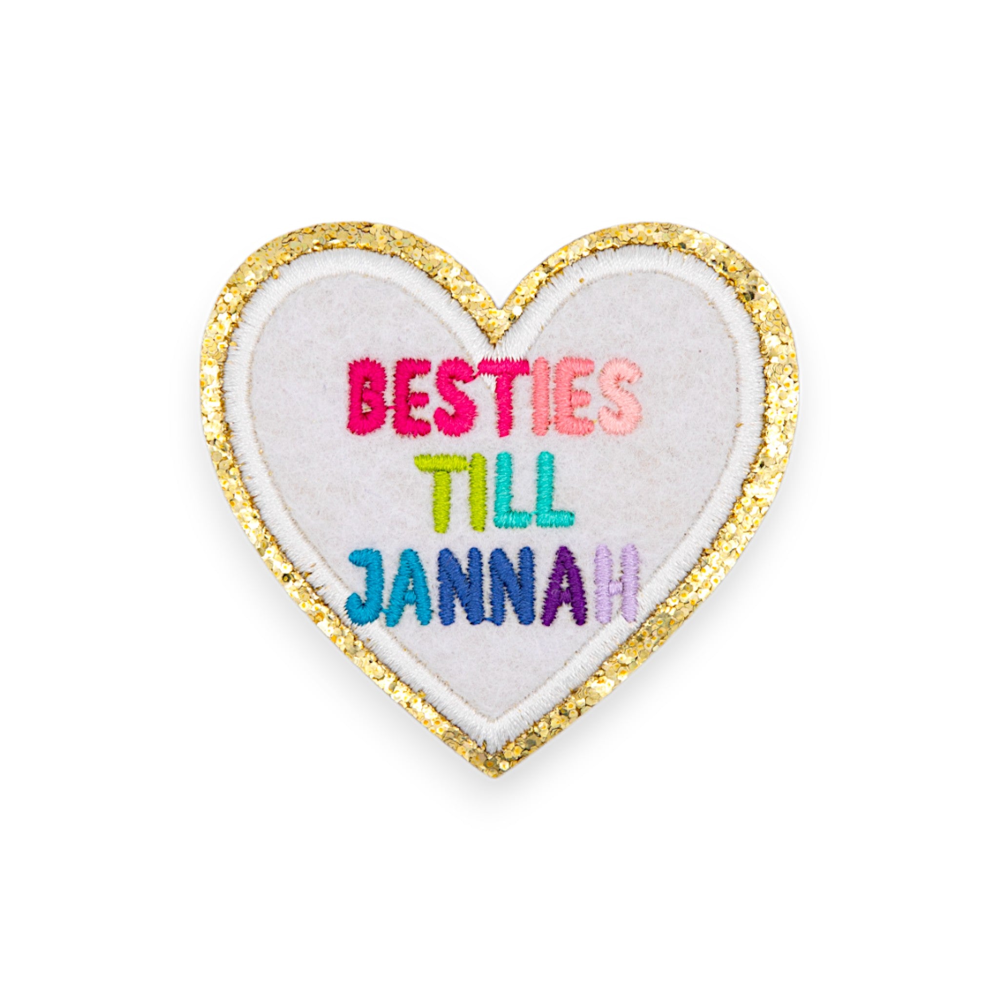 "Besties Til Jannah" Embroidered Iron-on-Patch