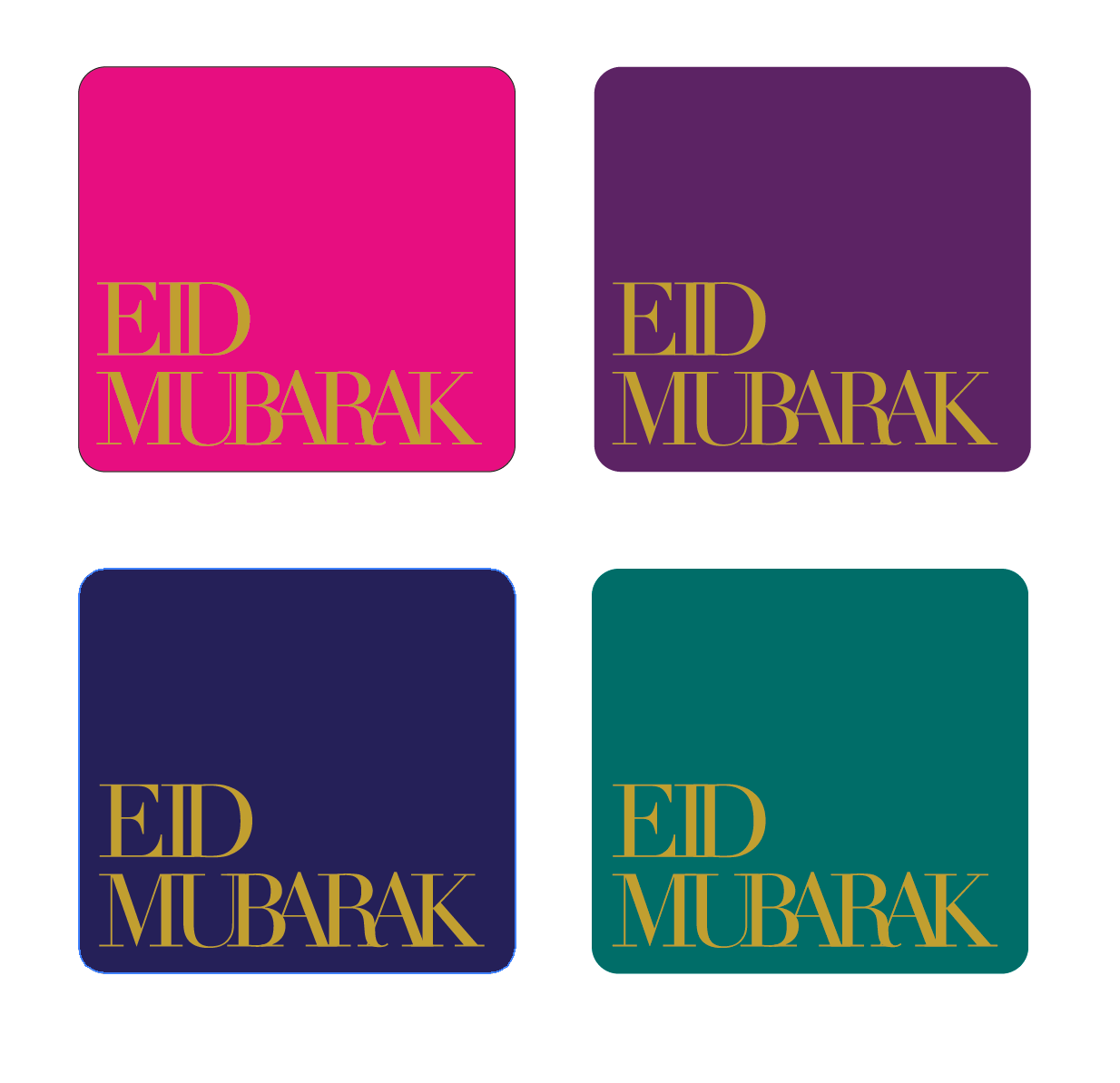 Gold Foil Eid Cards