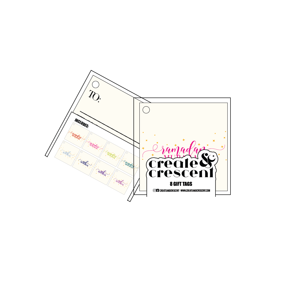 Ramadan and Eid Gifts Tags- Pack of 8