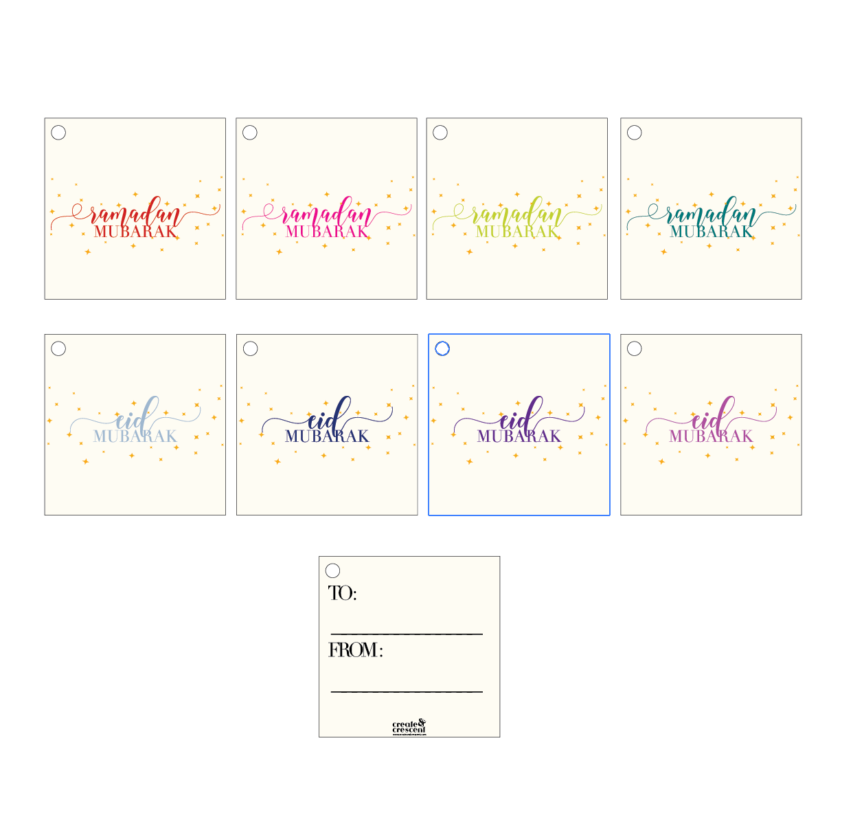 Ramadan and Eid Gifts Tags- Pack of 8