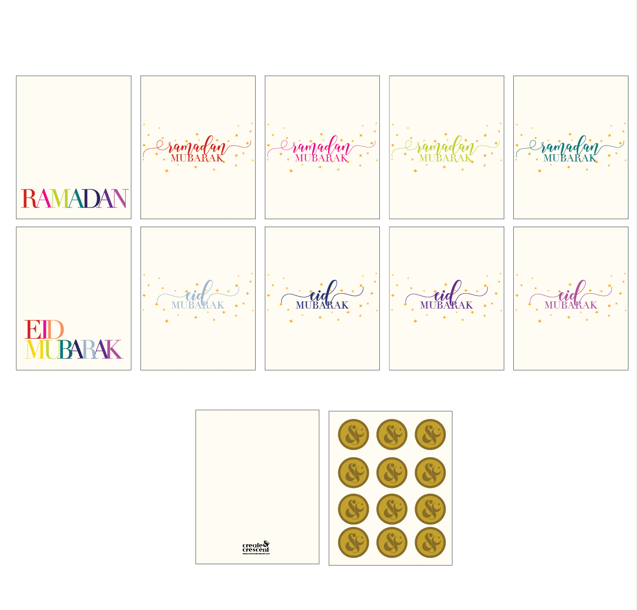 Ramadan and Eid Cards- Pack of 10