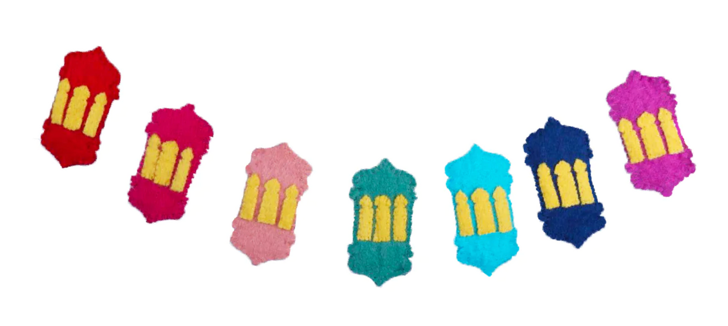 Lantern-Handcrafted Wool Felt Garland