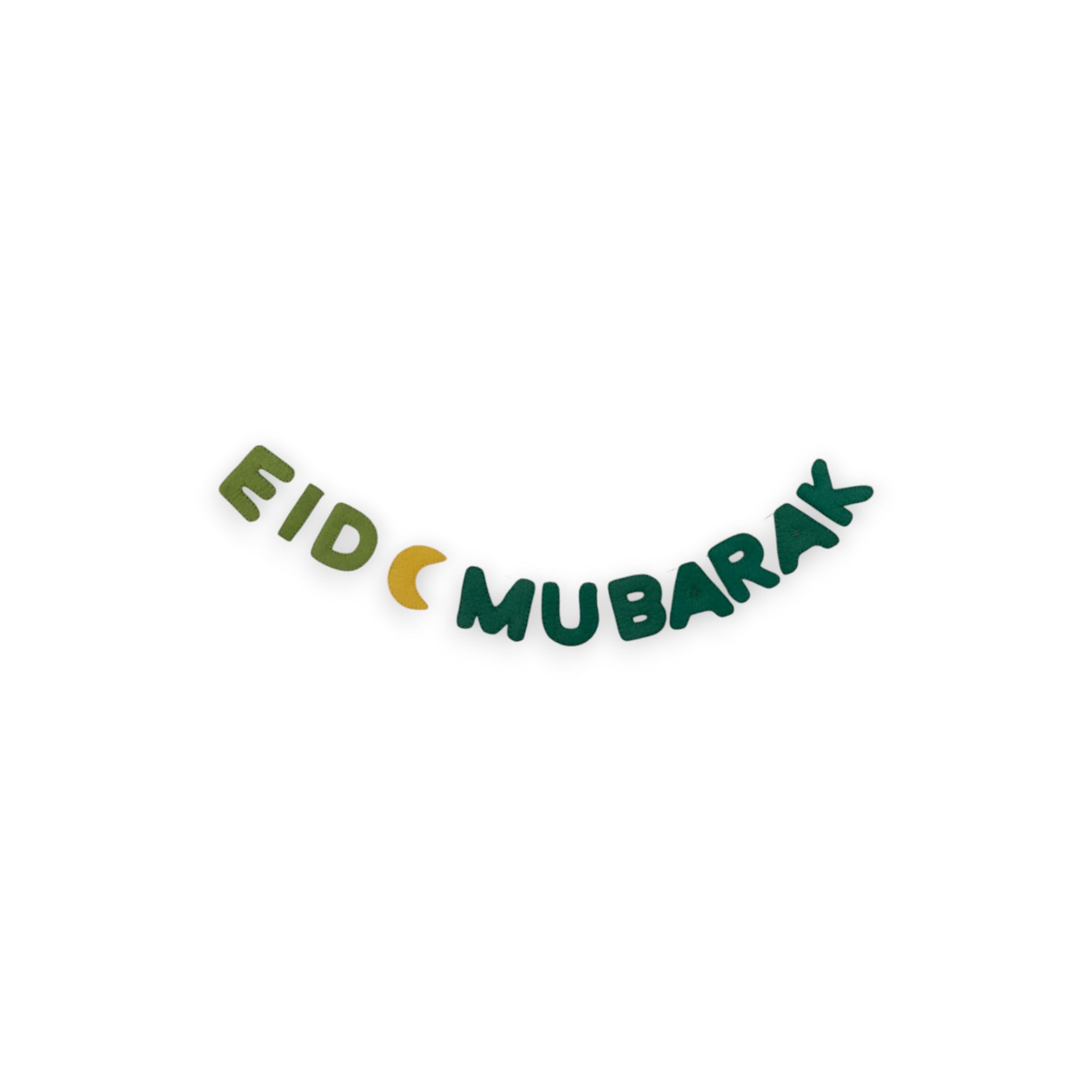 Crescent Eid Mubarak -Handcrafted Wool Felt Garland