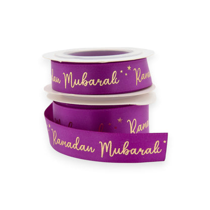 Ramadan Mubarak Satin Star Ribbon