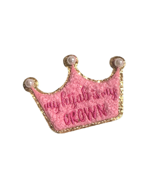 “My hijab is my crown”  Embroidered  Iron-on-Patch