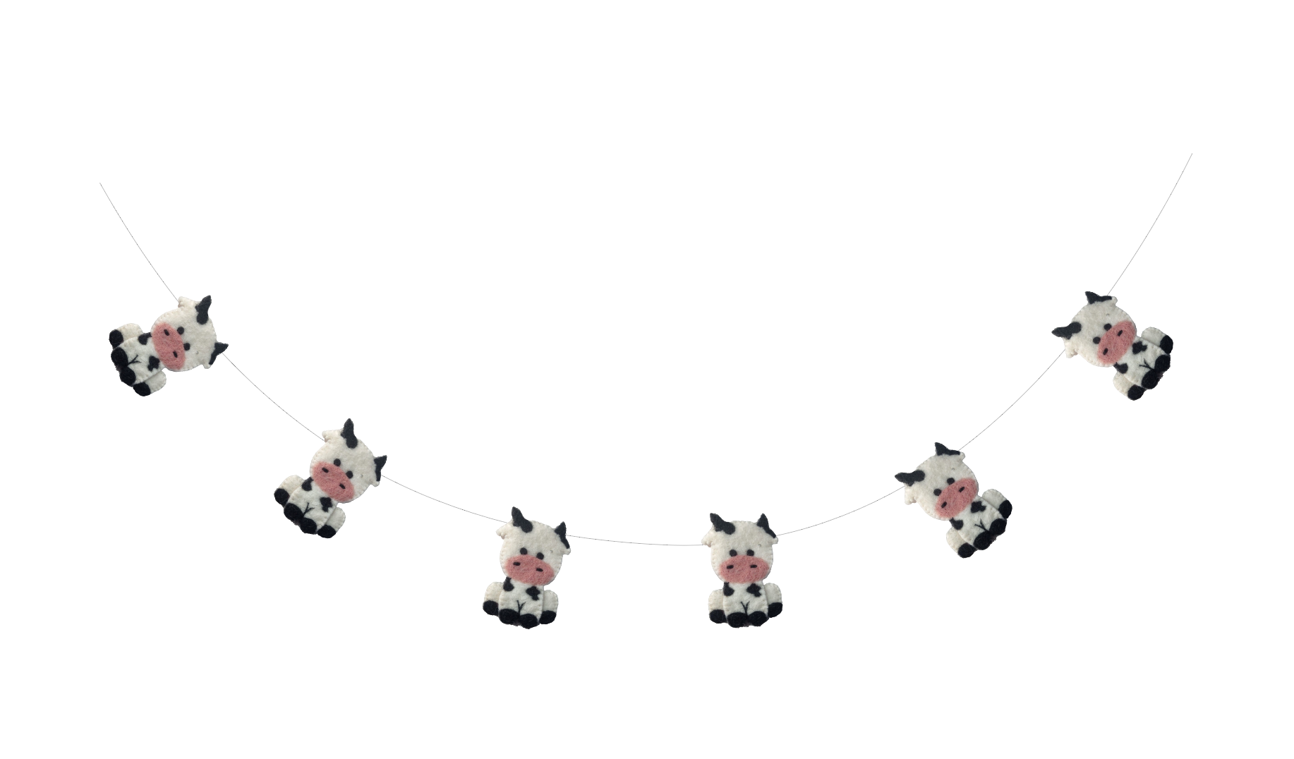 Cow -Handcrafted Wool Felt Garland