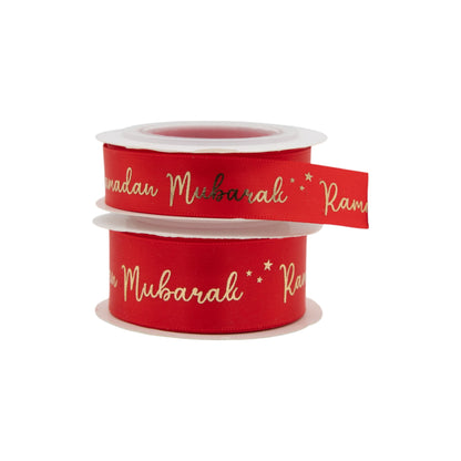 Ramadan Mubarak Satin Star Ribbon