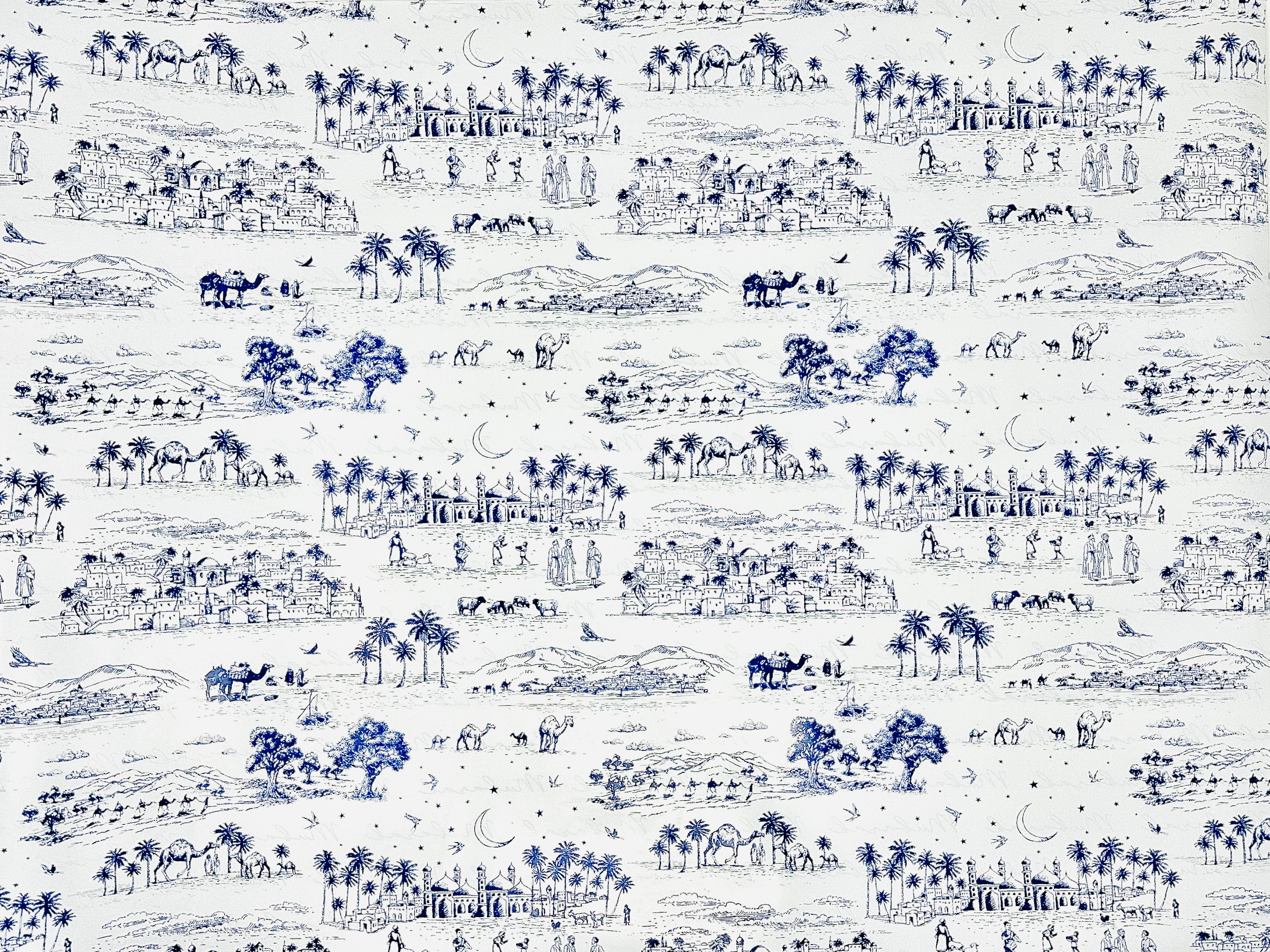 Arabian Toile de Jouy Double Sided Gift Wrap