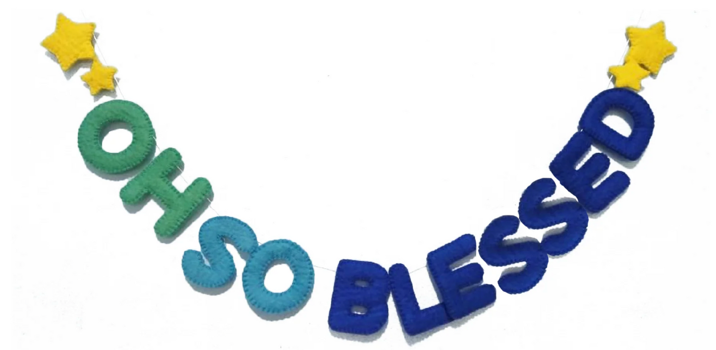Oh So Blessed- Handcrafted Wool Felt Garland