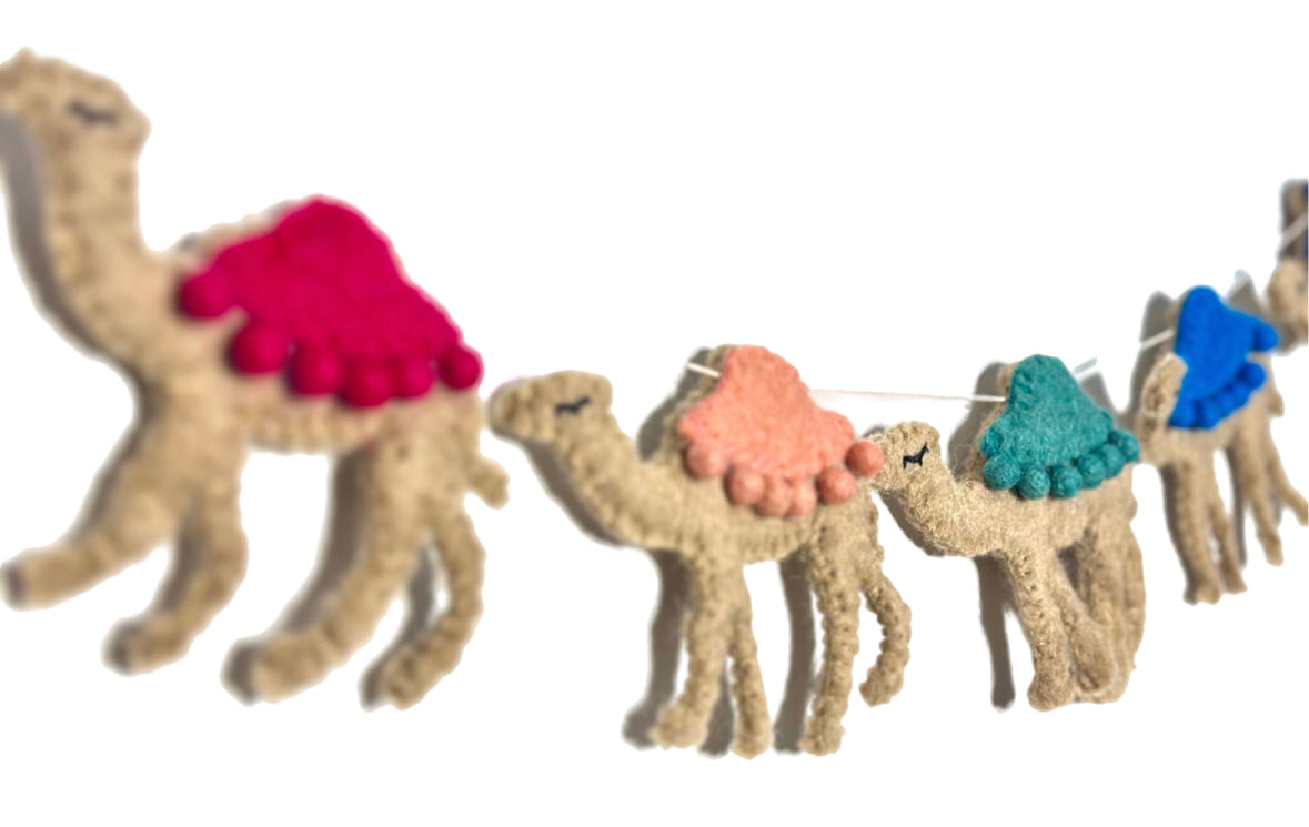 Camel-Handcrafted Wool Felt Garland